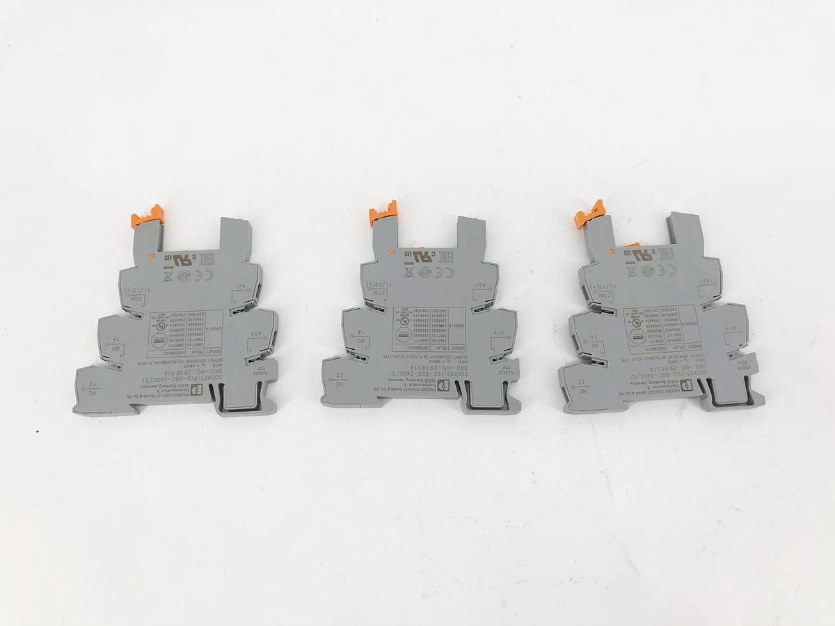 Lot of 3 New Phoenix Contact PLC-BSC-24DC/21 Relay Socket 24VDC 2966016 - No Box