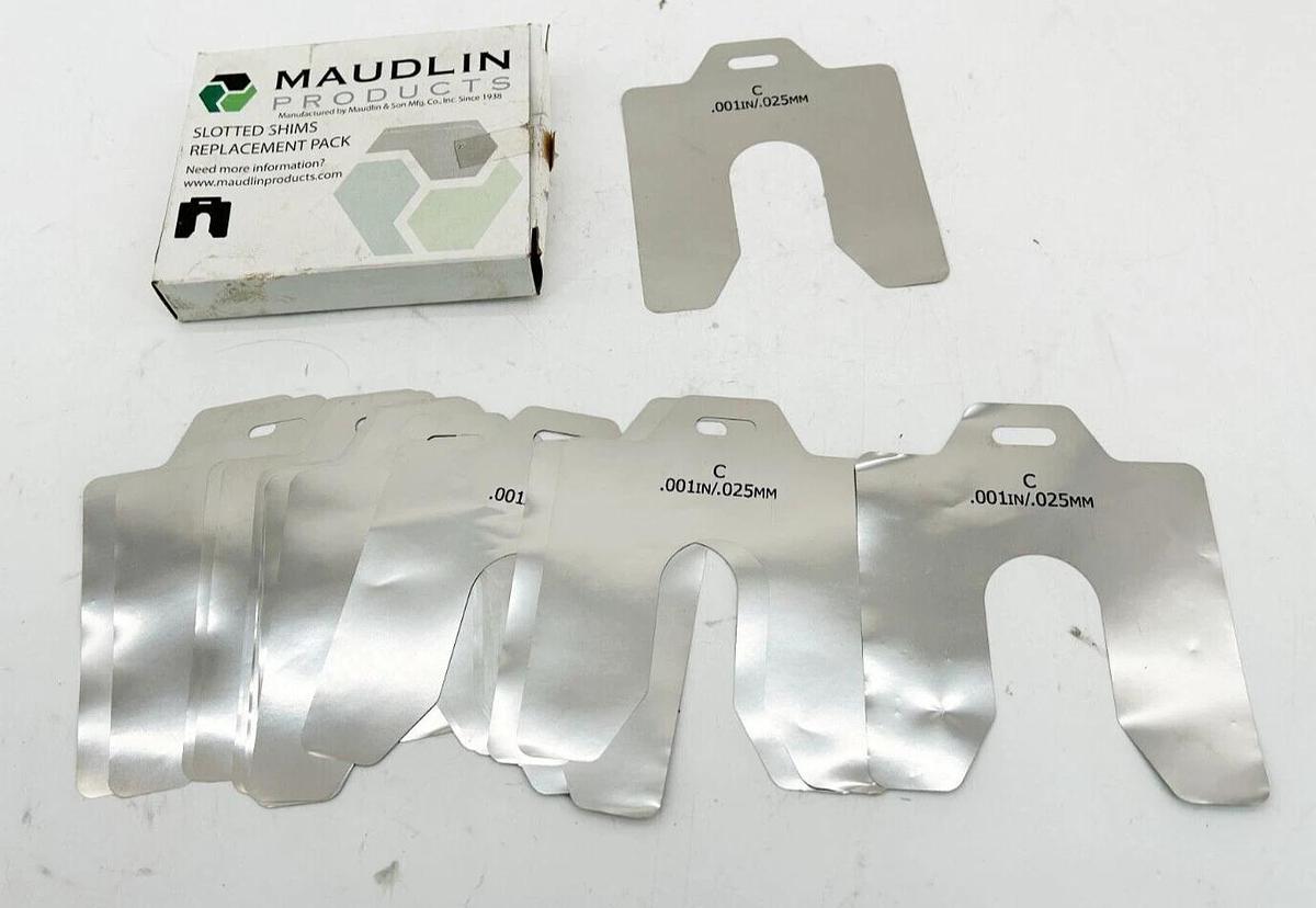 New Maudlin Products 02235976 Slotted Shim Stock 0.001" 4X4 1-1/4" 20/PK