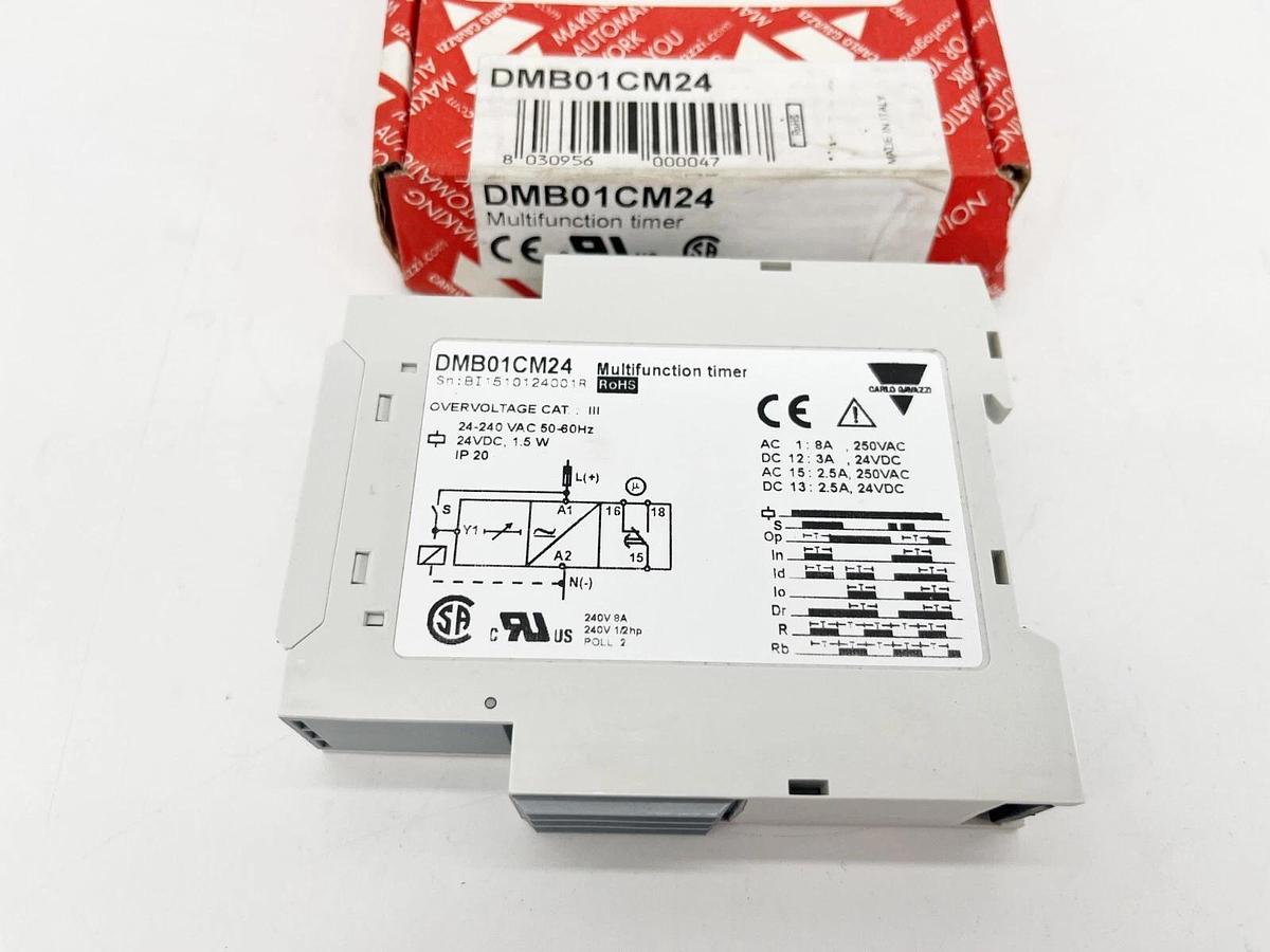 New Carlo Gavazzi DMB01CM24 Multifuction Timer 24VDC 24-240VAC Rogers V4707-1