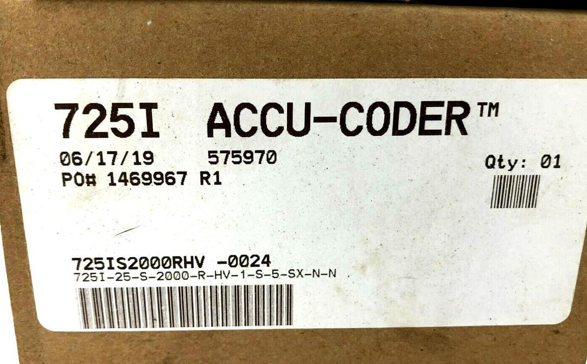 New Encoder Products 725I-25-S-2000-R-HV-1-S-5-SX-N-N Incremental Shaft Encoder