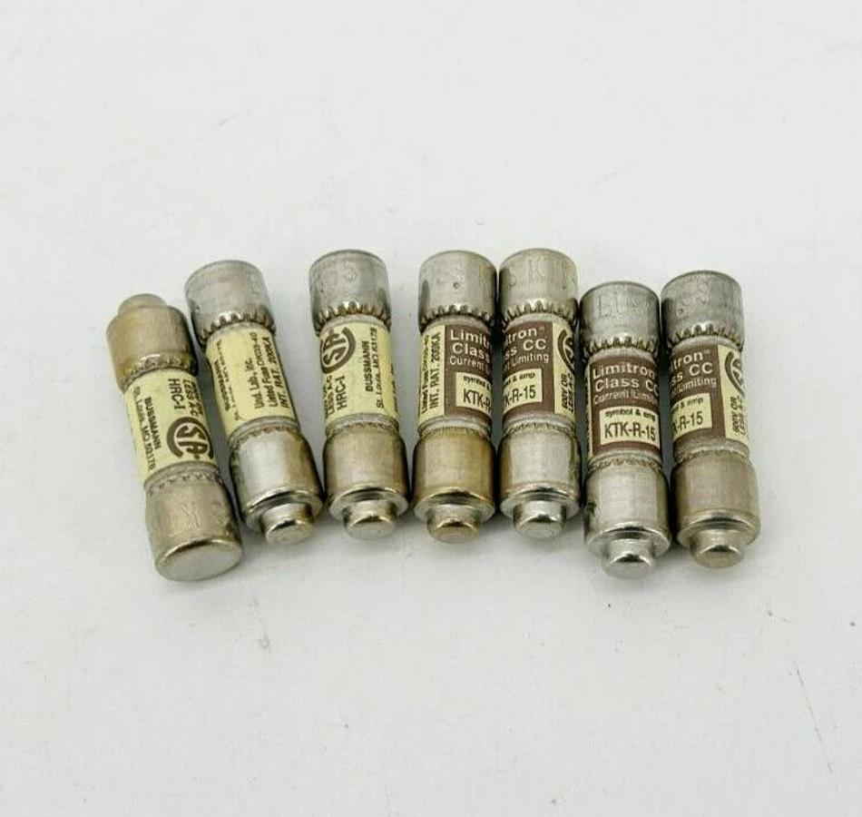 Lot of 7 New Bussmann Limitron KTK-R-15 Fast Acting Fuses 15A 600V Class CC