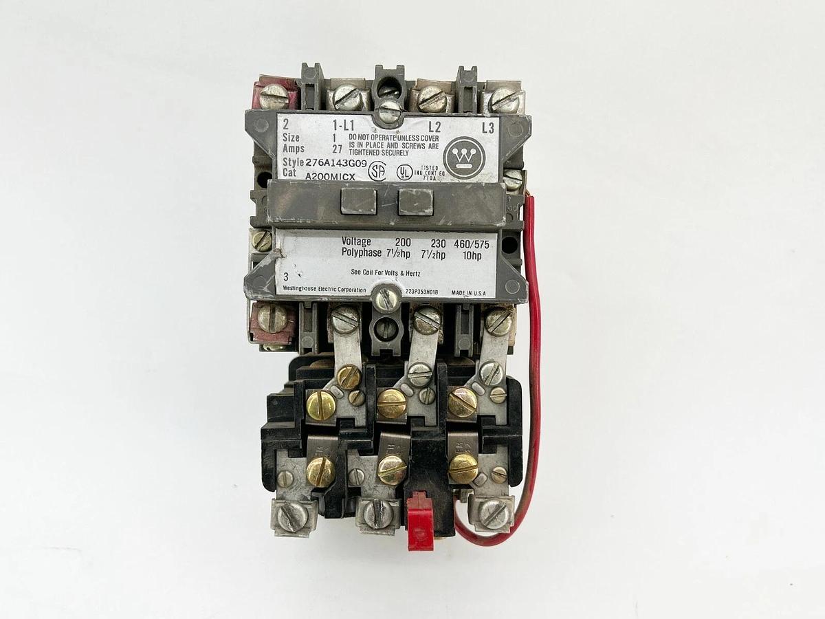 Used Westinghouse A200M1CX Motor Starter Non-Reversing A200 3P 480V 50/60Hz