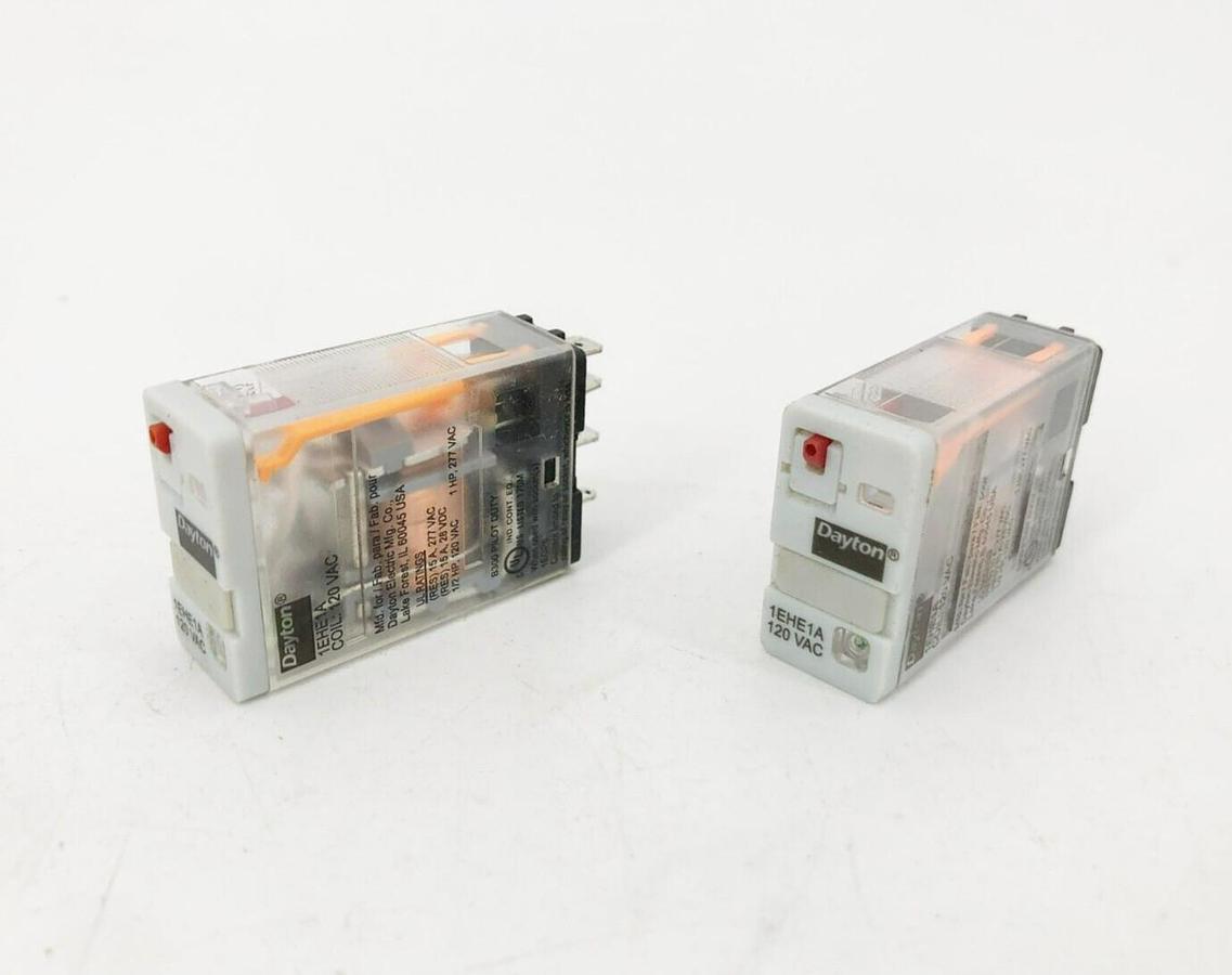 Lot of 2 New Dayton 1EHE1A Relays 120VAC 15A SPDT