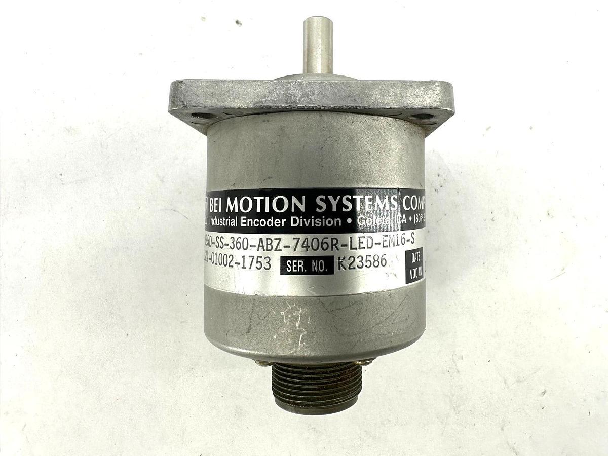 Used BEI H25D-SS-360-ABZ-7406R-LED-EM16-S Encoder 7 Pin