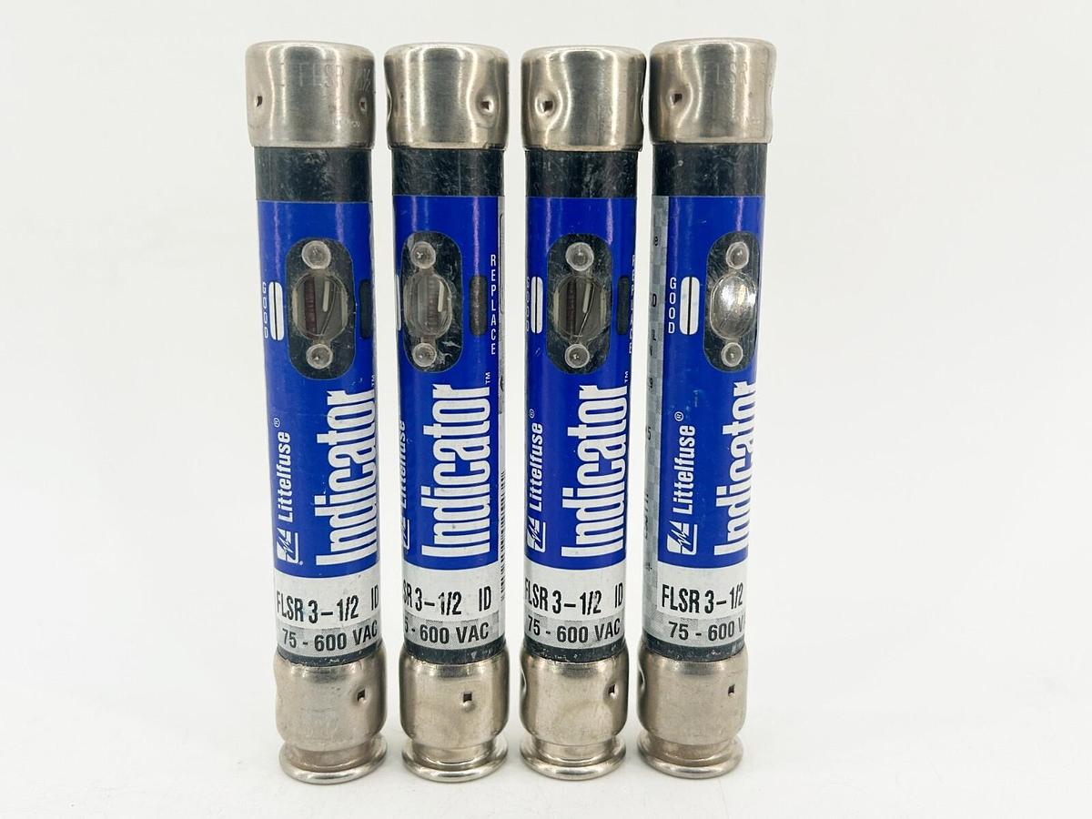 New Lot of 4 FLSR3-1/2ID Time Delay Dual Element Fuse 3.5A 600V Class RK5