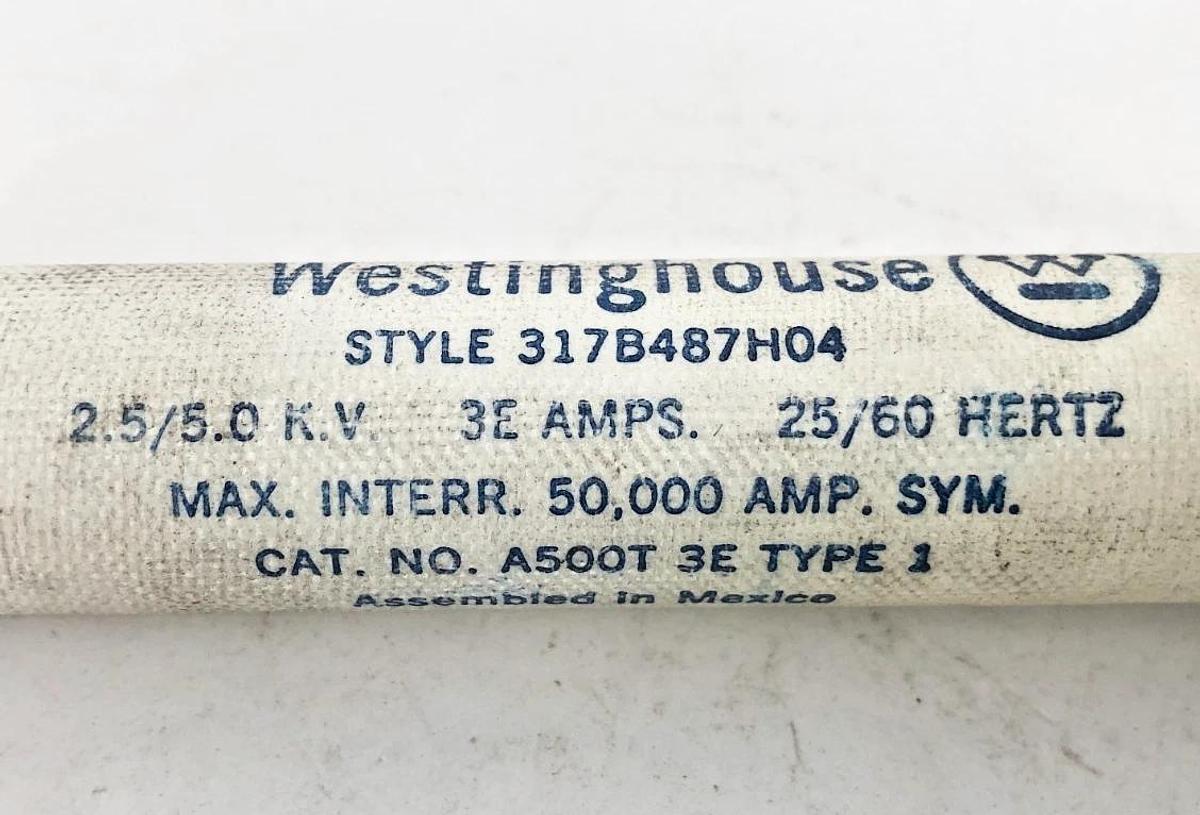 New Westinghouse A500T3E-1 Fuse 3E Amps 5KV 317B487H04 - No Box