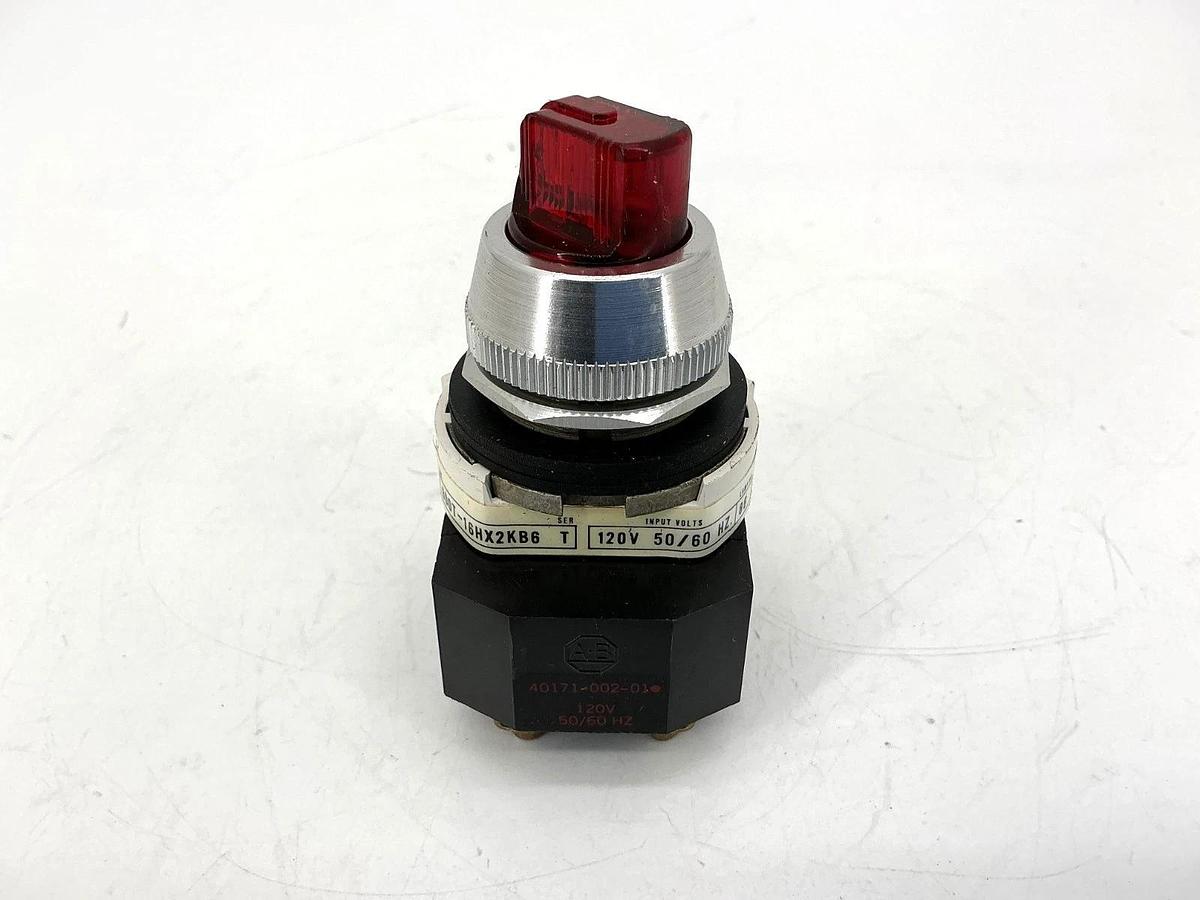 New Allen Bradley 800T-16HR2KB6AX Ser T Illuminated Selector Switch Red 2Pos