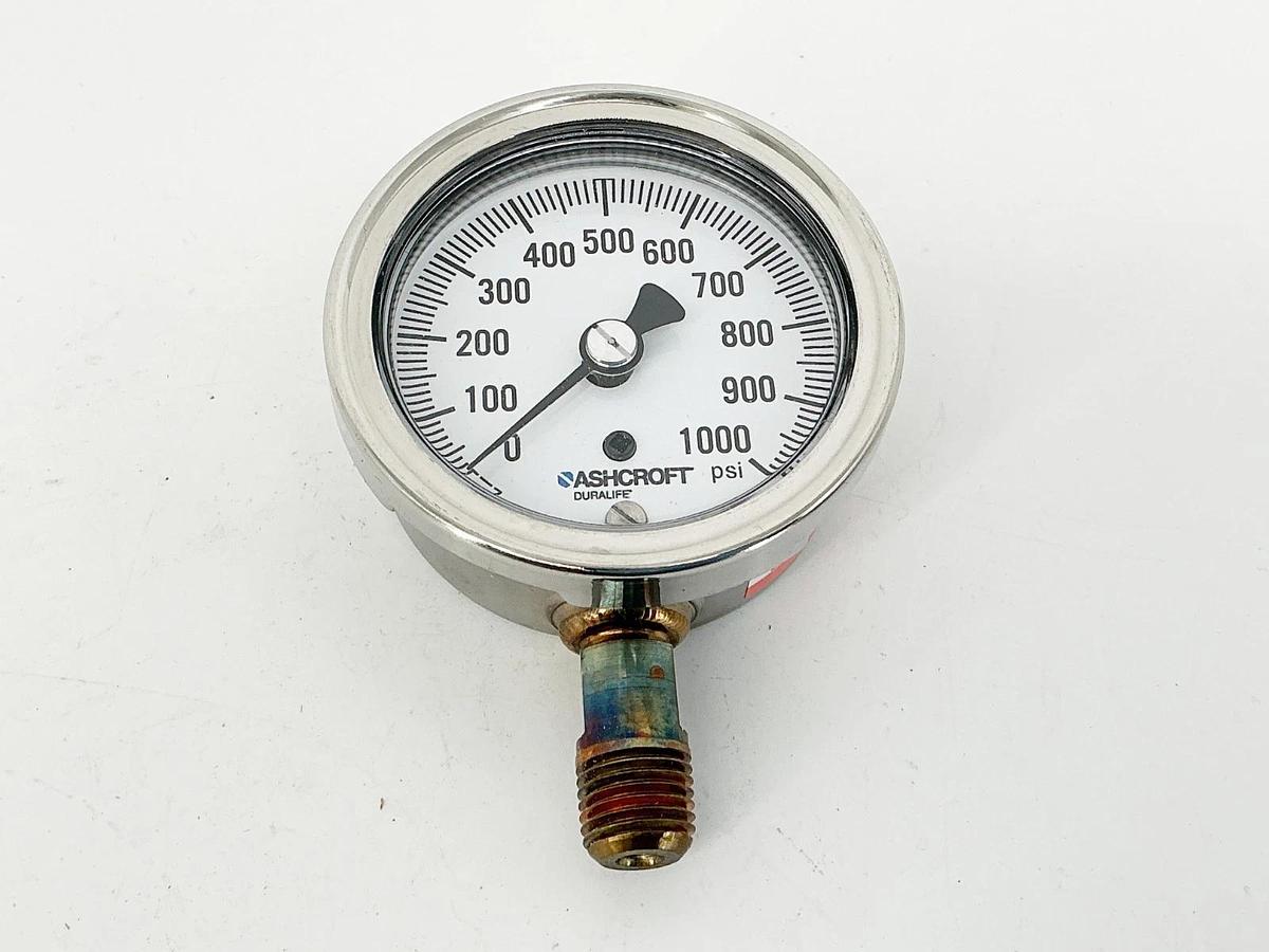 New Ashcroft 25-1009-AW-02L-1000# Pressure Gauge 0-1000PSI 2.5" Face 1/4" NPT