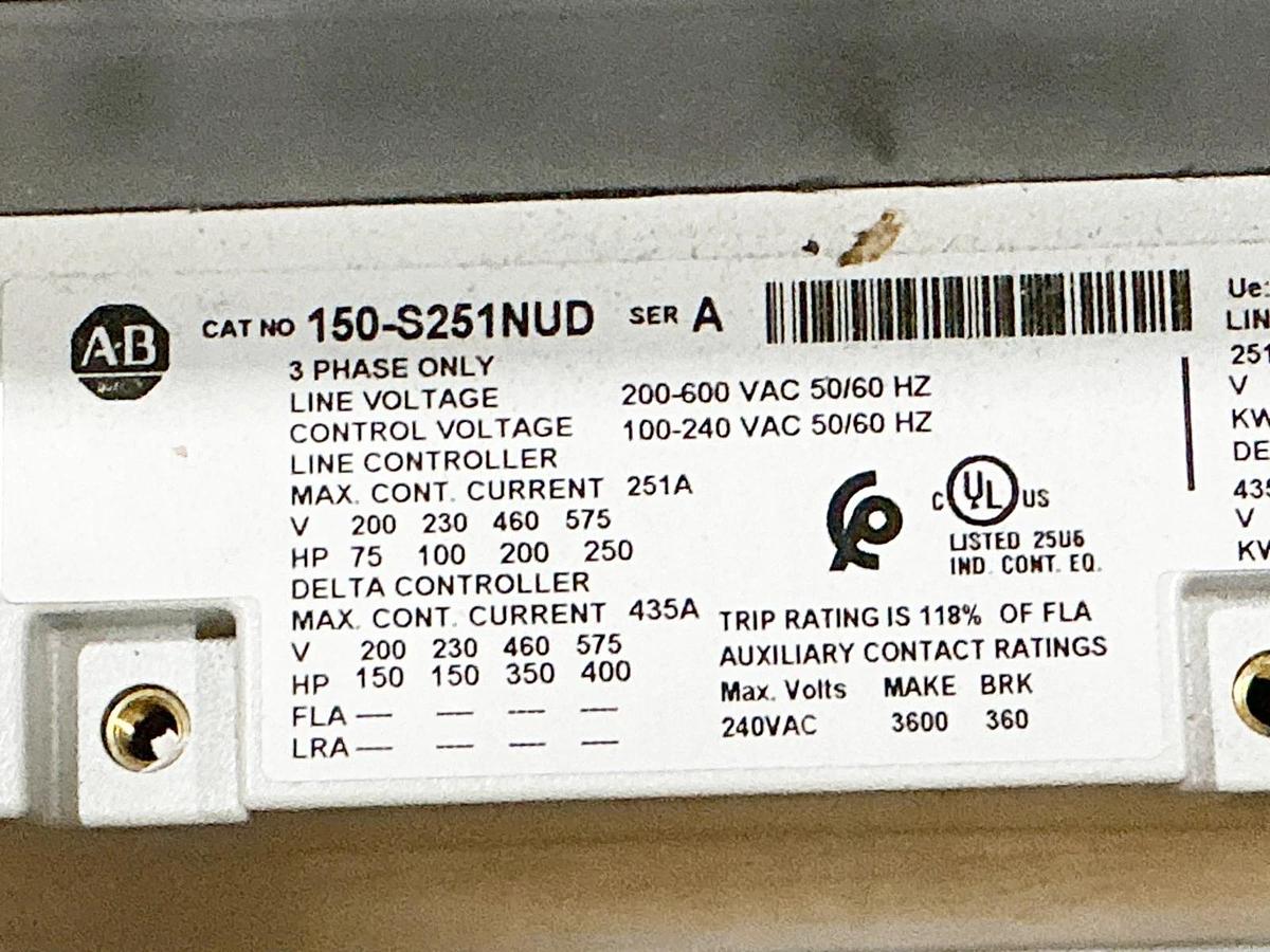 New Allen Bradley 150-S251NUD Soft Starter Motor Controller 690V 3PH 60Hz SMC-50
