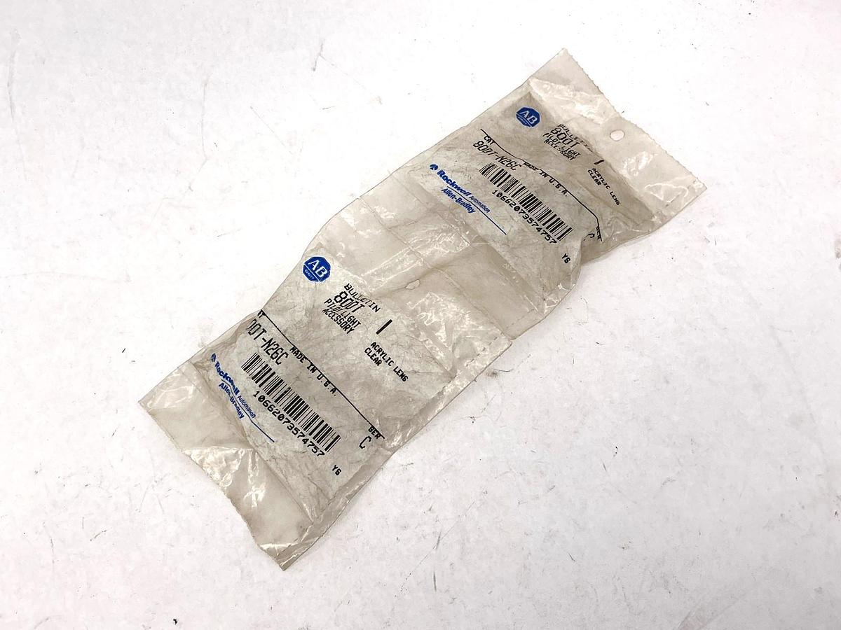 Lot of 2 New Allen Bradley 800T-N26C Ser C Pilot Light Acrylic Lens Clear