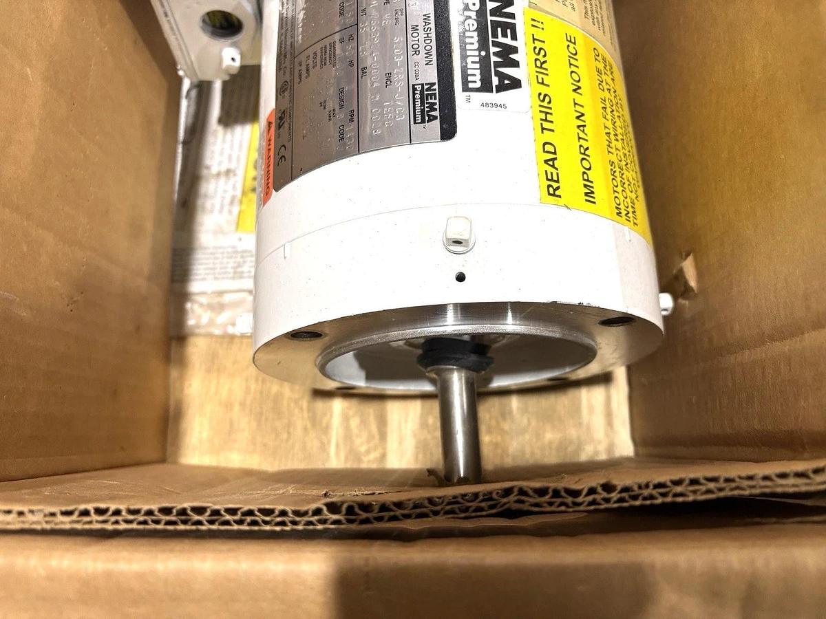 New Dayton 48ZJ93 2HP TEFC Washdown Motor 230/460V 1750rpm 56HC Frame