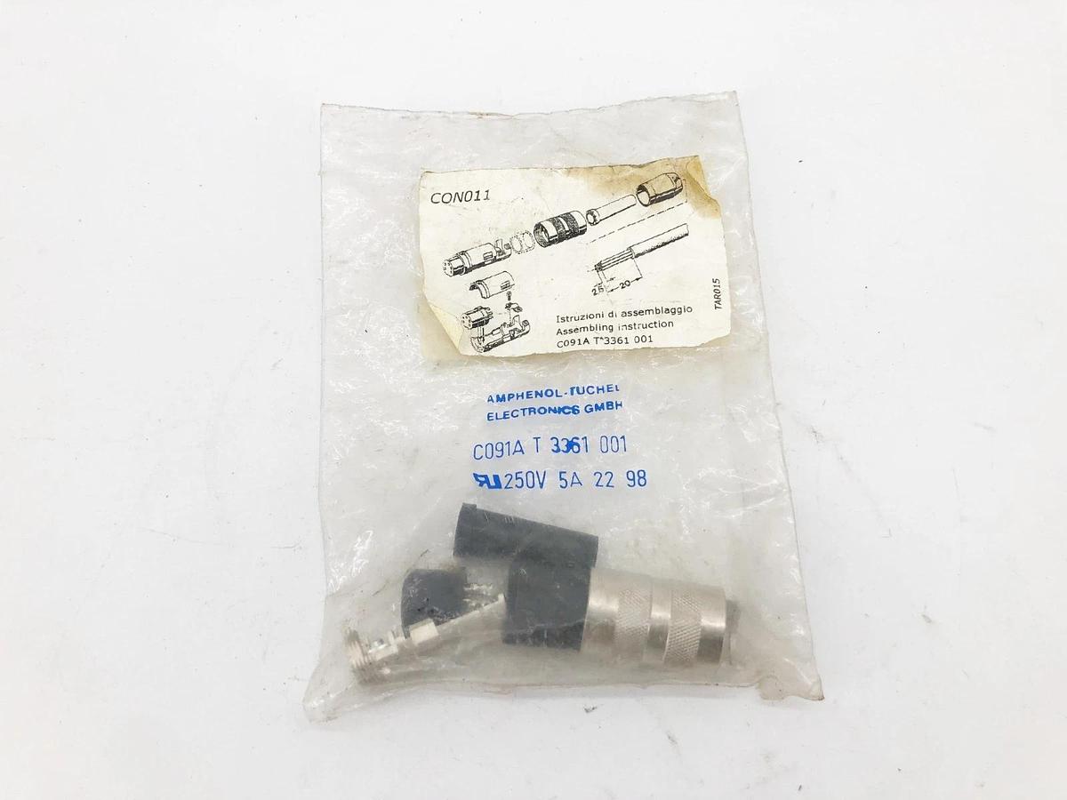 Lot of 2 New Amphenol C091A-T-3361-001 Female DIN 5-Pin Cable Connectors 250V 5A