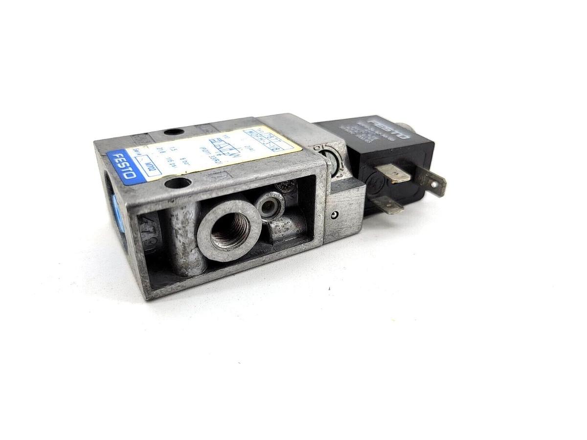 Used Festo MOFH-3-1/8 Solenoid Valve W/ 24VDC Coil 8 Bar 116 PSI 7877