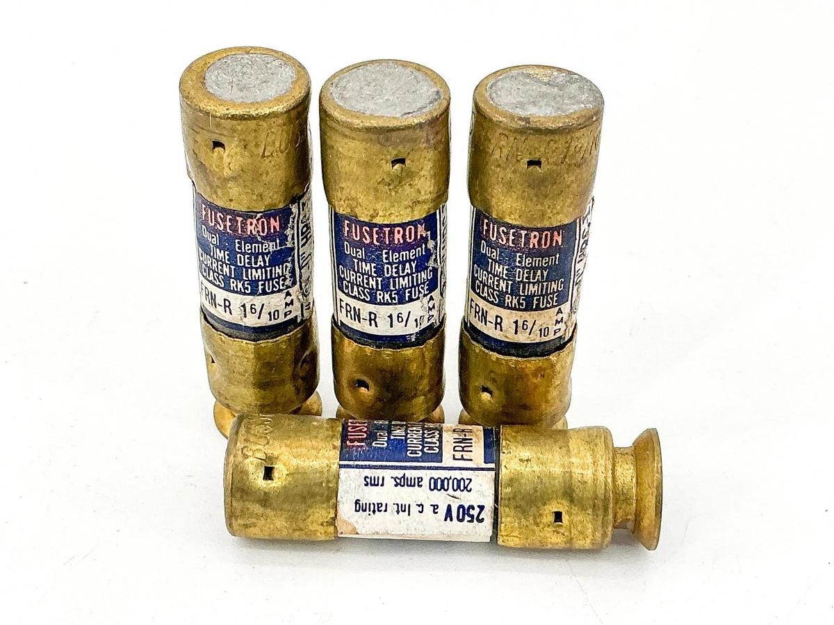 New Lot of 4 Bussmann FRN-R1-6/10 Time Delay Fuse 1-6/10A 250V RK5 - No Box