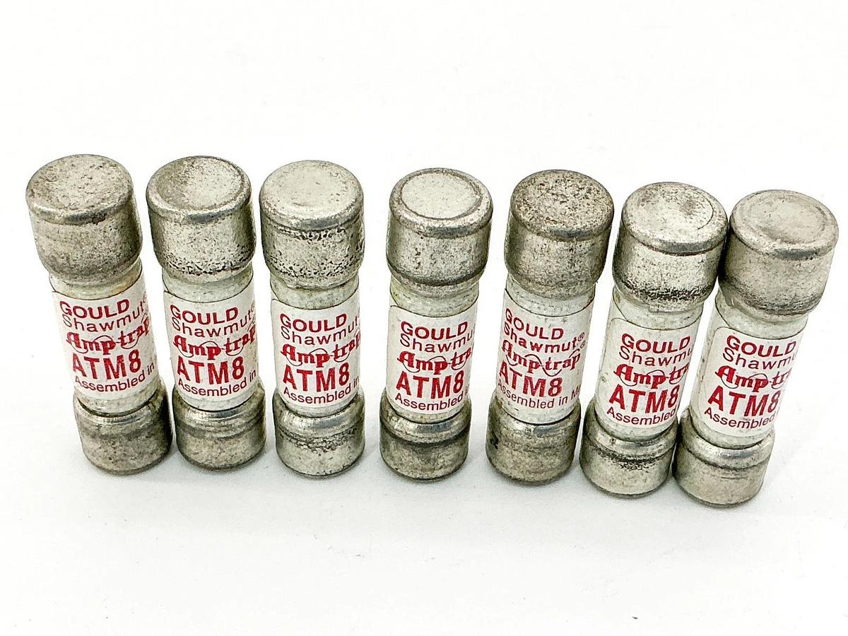 New Lot of 7 Gould Shawmut ATM8 Amp Trap Fuse 8A 600V - No Box