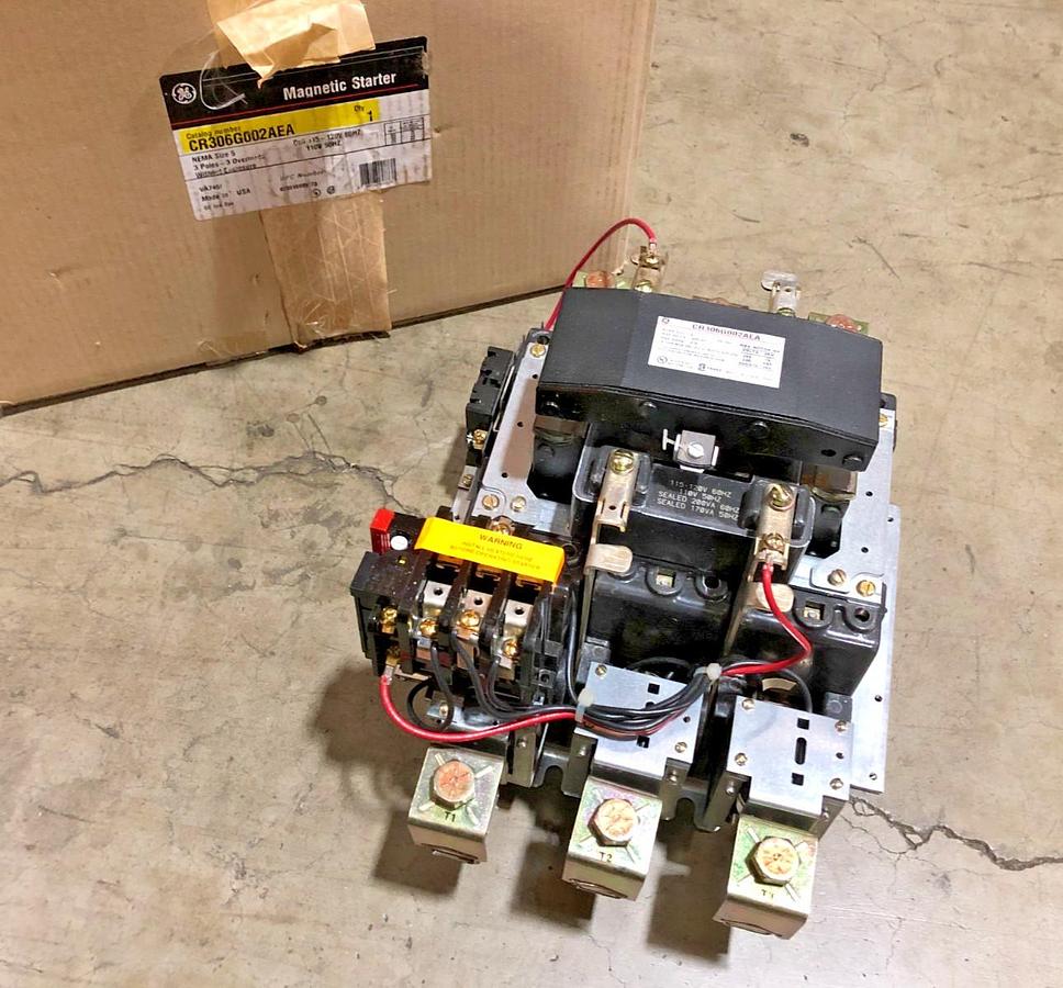 New General Electric CR306G002AEA Non-Rev Starter 270A 600VAC Size 5 120V Coil