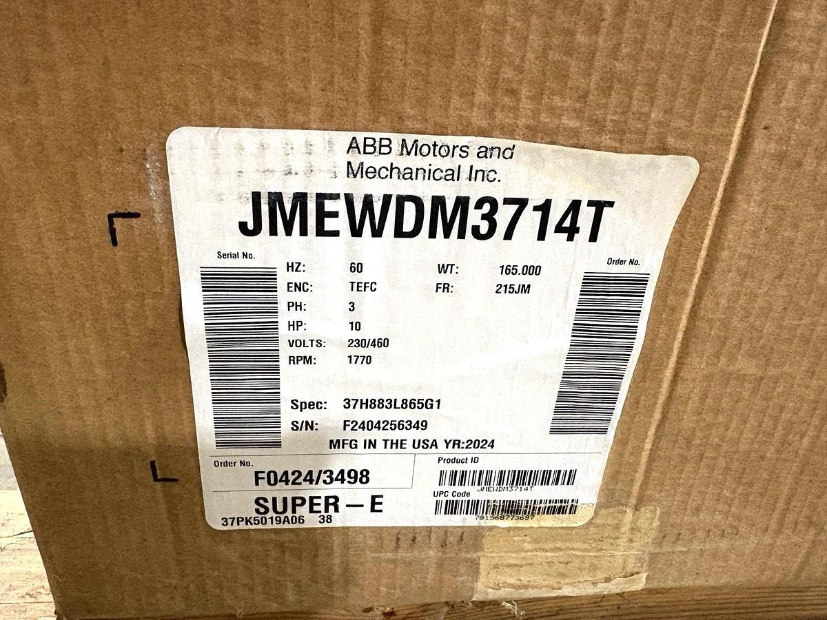 New Baldor JMEWDM3714T 10HP TEFC Washdown Motor 230/460V 1800RPM 215JM Frame