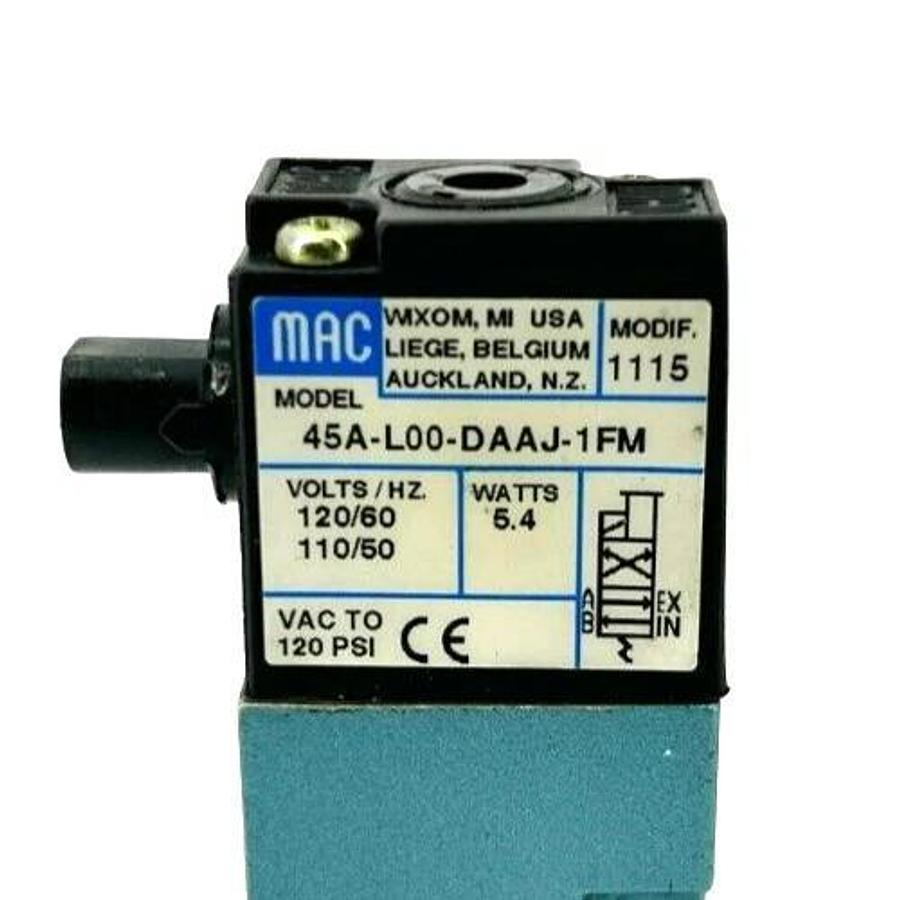 Used MAC Valves 45A-L00-DAAJ-1FM Solenoid Valve 110/120V 5.4W