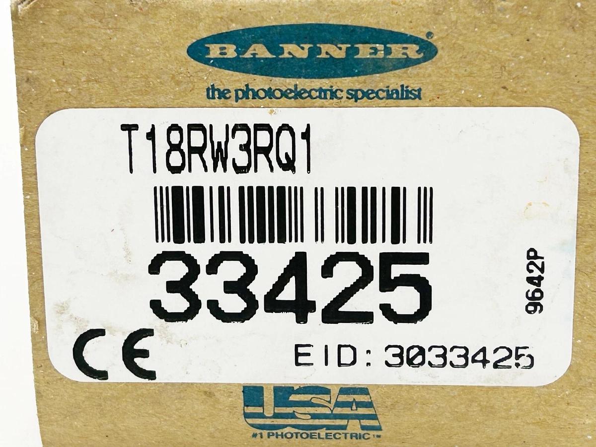 New Banner Engineering T18RW3RQ1 Barrel Mount Sensor EZ Beam 250V 20M Range