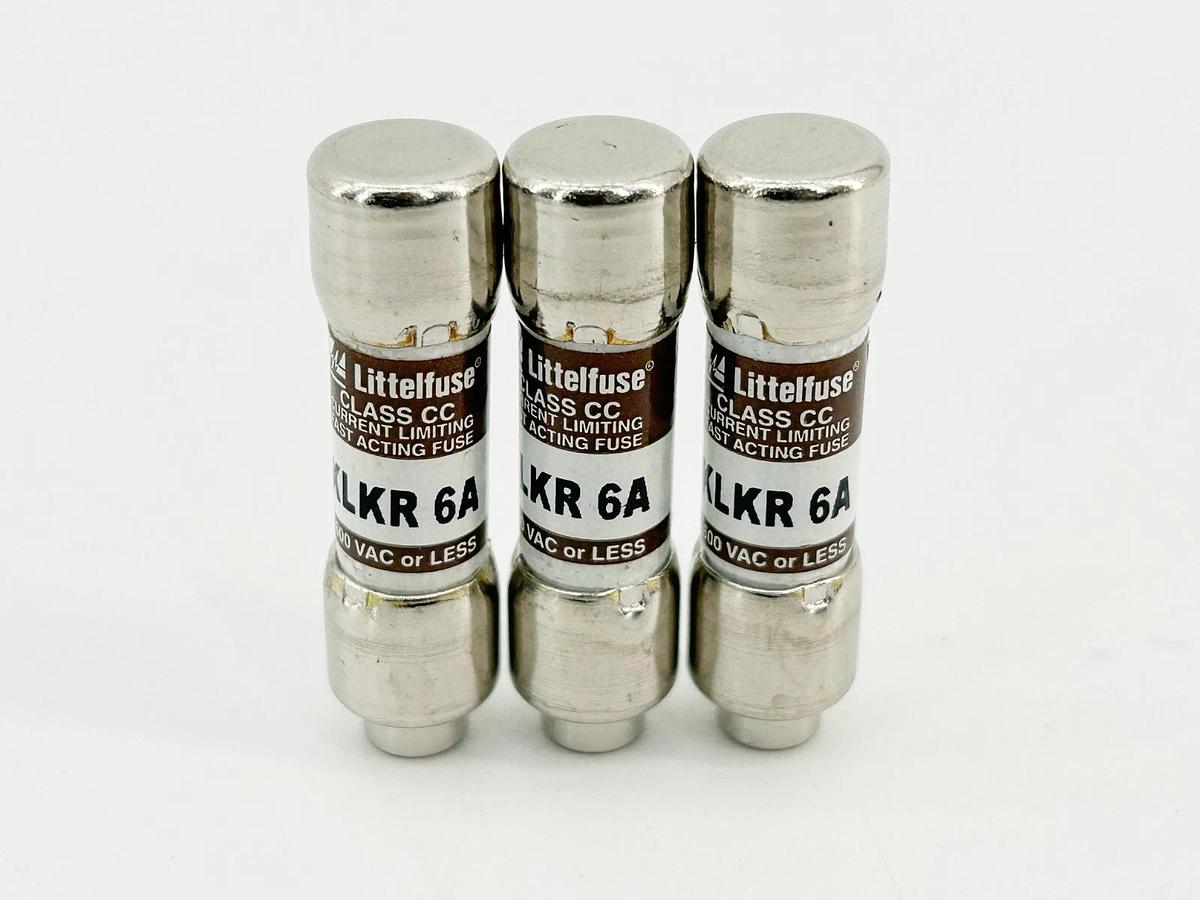 New Lot of 3 Littelfuse KLKR-6A Current Limitting Fast Acting Fuse 6A 600V No Bo