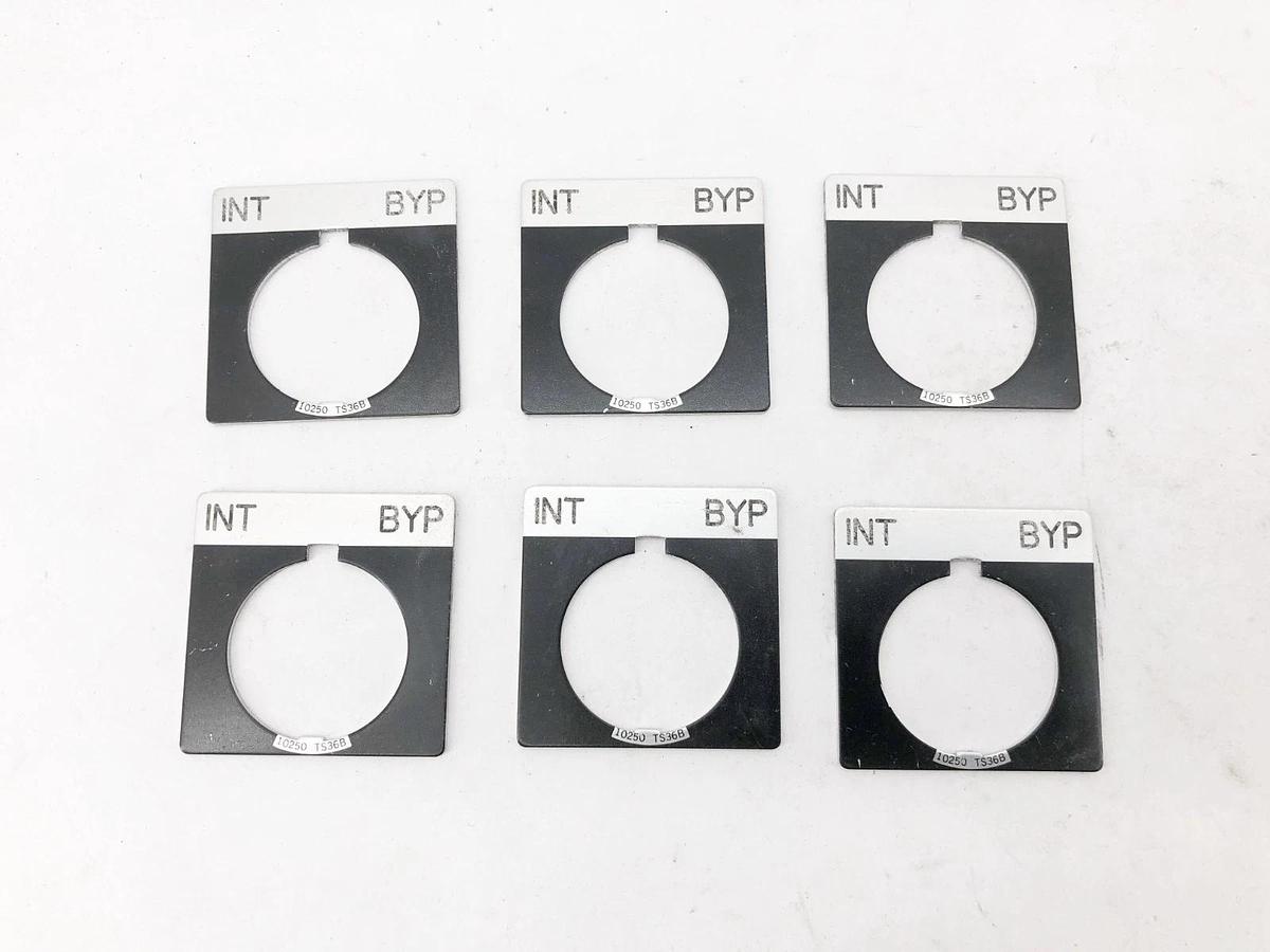 Bag of 6 New Cutler-Hammer 10250TS36 Legend Plates Black - INT BYP