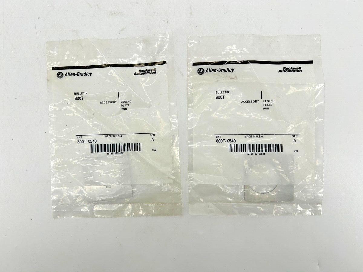 New Lot of 2 Allen Bradley 800T-X540 Legend Plate Ser A