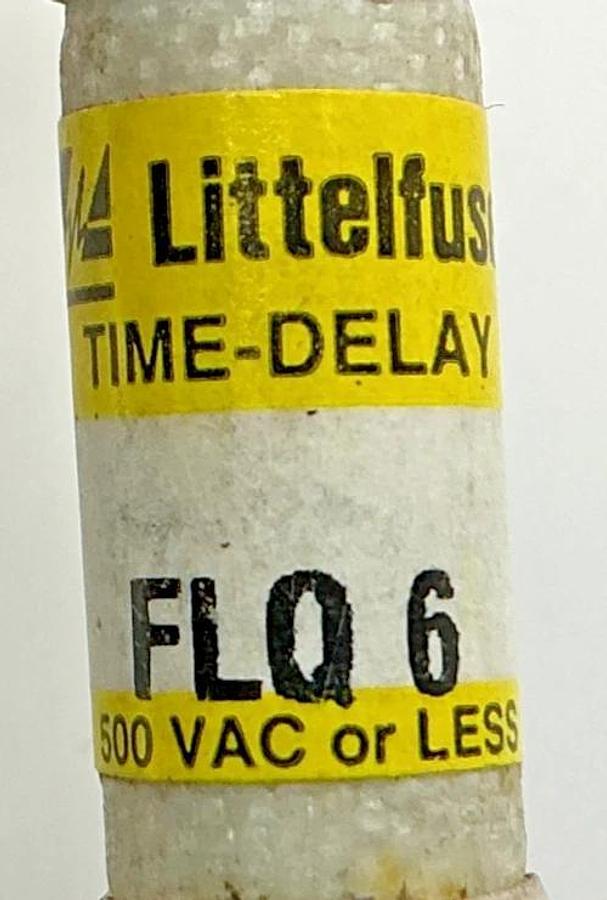 Lot of 3 New Littelfuse FLQ-6 Time-Delay Fuse 6A 500VAC FLQ6