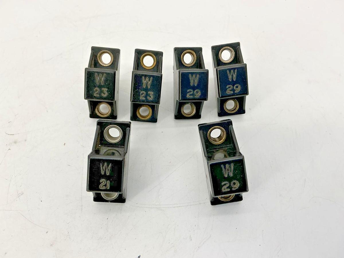 Used Assorted Lot of 6 Allen Bradley W21 W23 W29 Overload Relay Heater Element