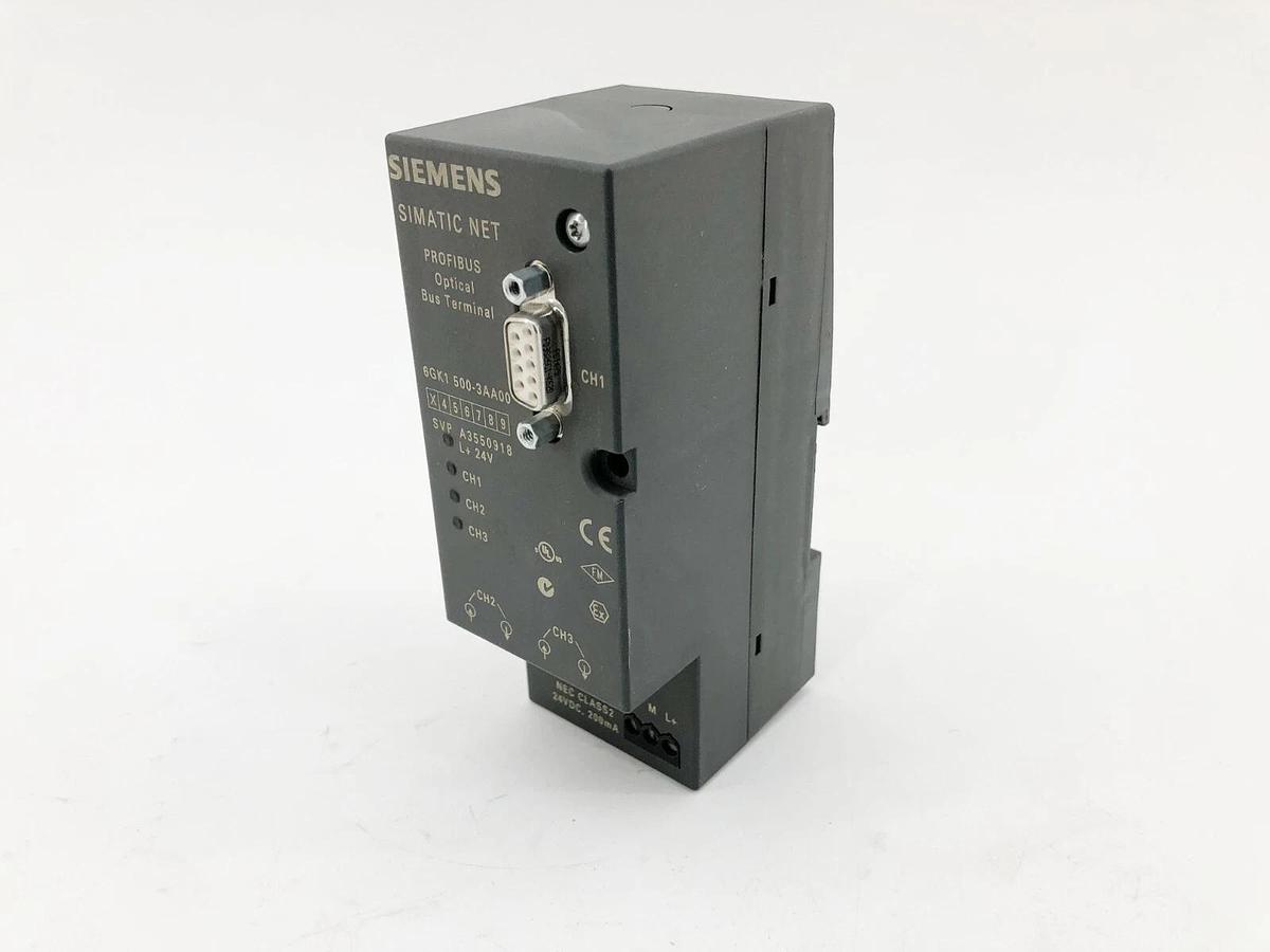 New Siemens 6GK1-500-3AA00 Simatic Net Profibus Optical Bus Terminal - No Box