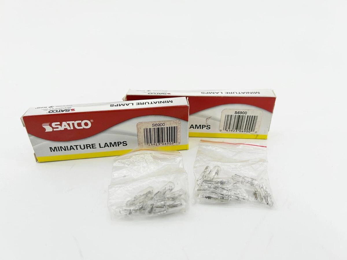 New Lot of 2 Satco S6900 Miniature Lamp 1.12W T1 3/4 15000 HRS 14V 73