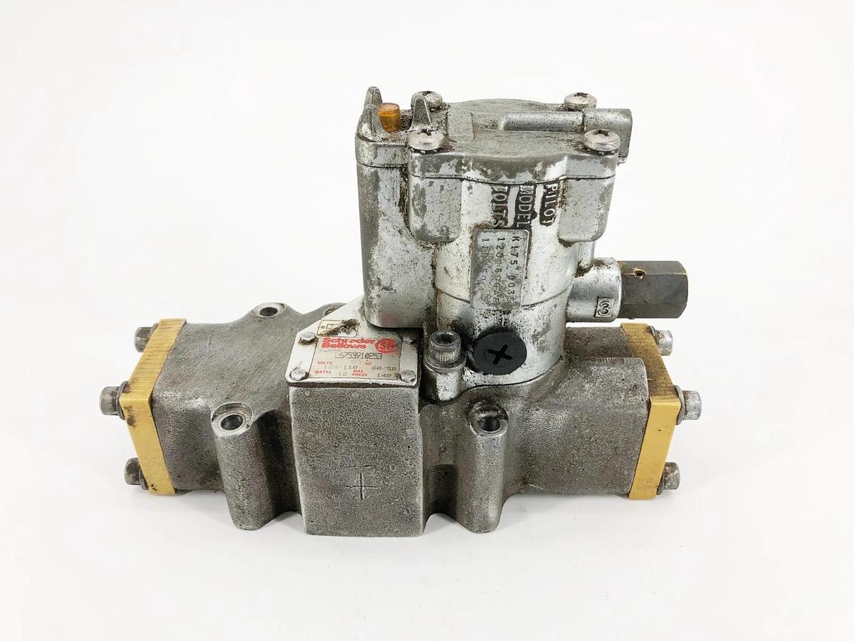 Used Schrader Bellows L6753910253 Solenoid Valve w/ Pilot Model K1759035 120V 140psig