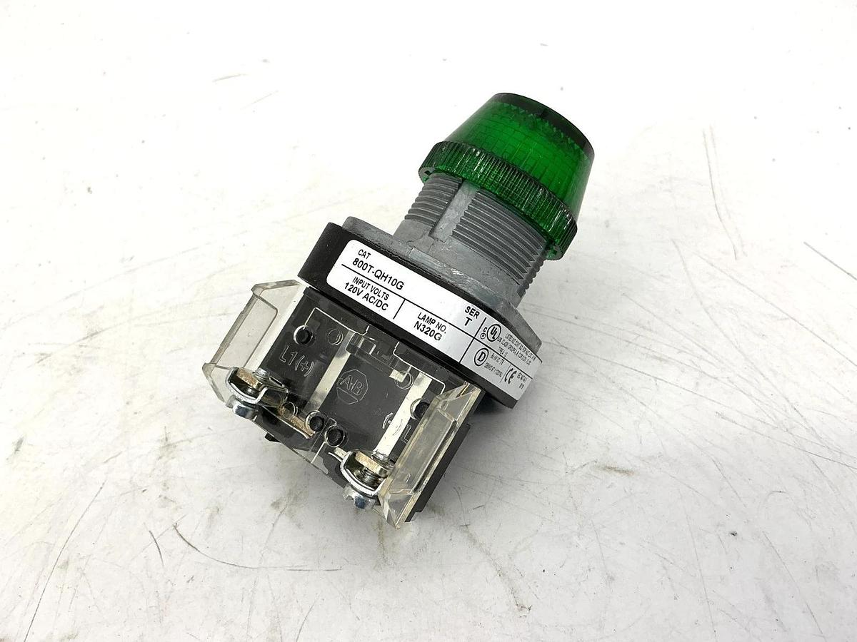 New Allen Bradley 800T-QH10G Ser T Pilot Light LED Green Lens 120V - No Box