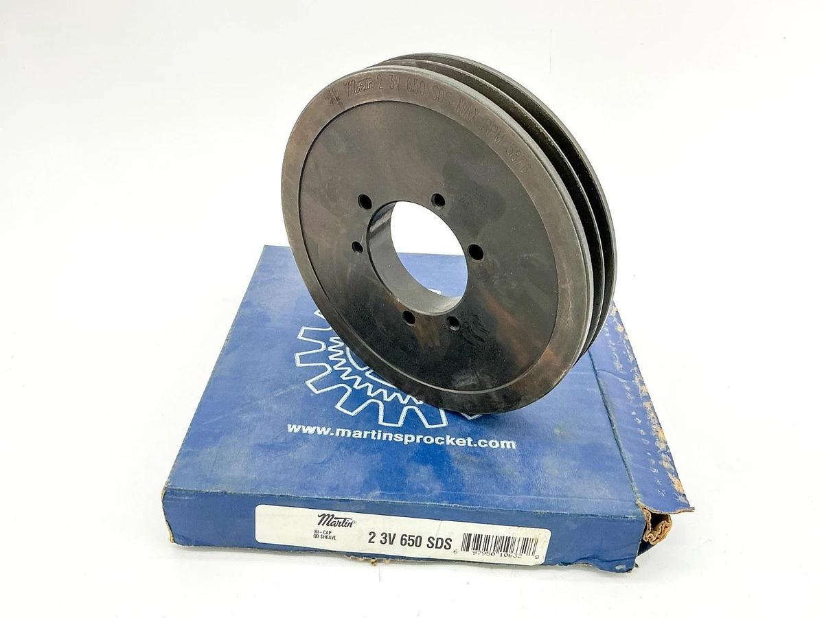 New Martin 2-3V-650-SDS Bushing Bore V-Belt Pulley 2 Groove 6.5" OD 5876RPM
