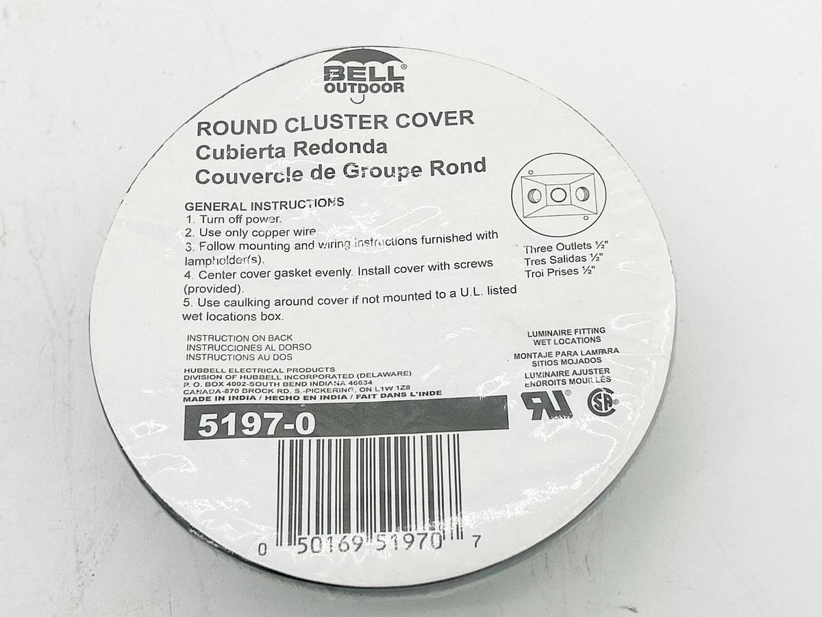 New Hubbell 5197-0 Round Cluster Cover