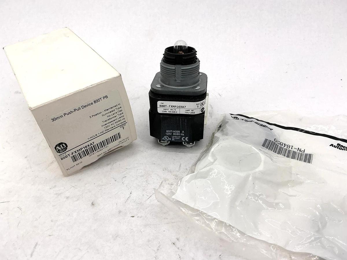 New Allen Bradley 800T-FXMP16XA7 Ser T 30mm Push-Pull 3P No Cap Lens