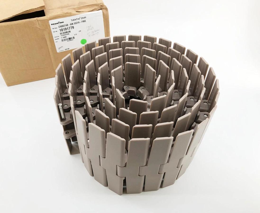 New Rexnord 10191779 TableTop Chain 7FT. CR882TAB-6IN SS316-PINS