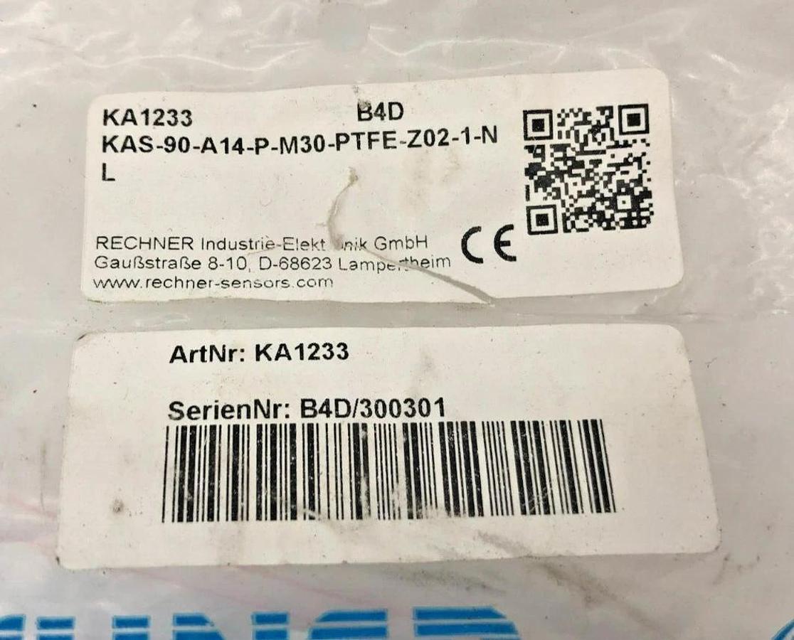 New Rechner KAS-90-A14-P-M30-PTFE-Z02-1-NL Capacitive Sensor KA1233 20-250VAC/DC