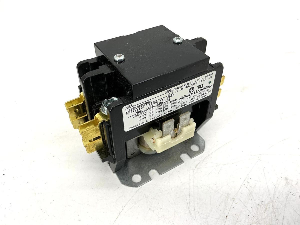 New Allen Bradley 400-DP25NB2 Ser A Definite Purpose Contactor 2P 480V 50/60HZ
