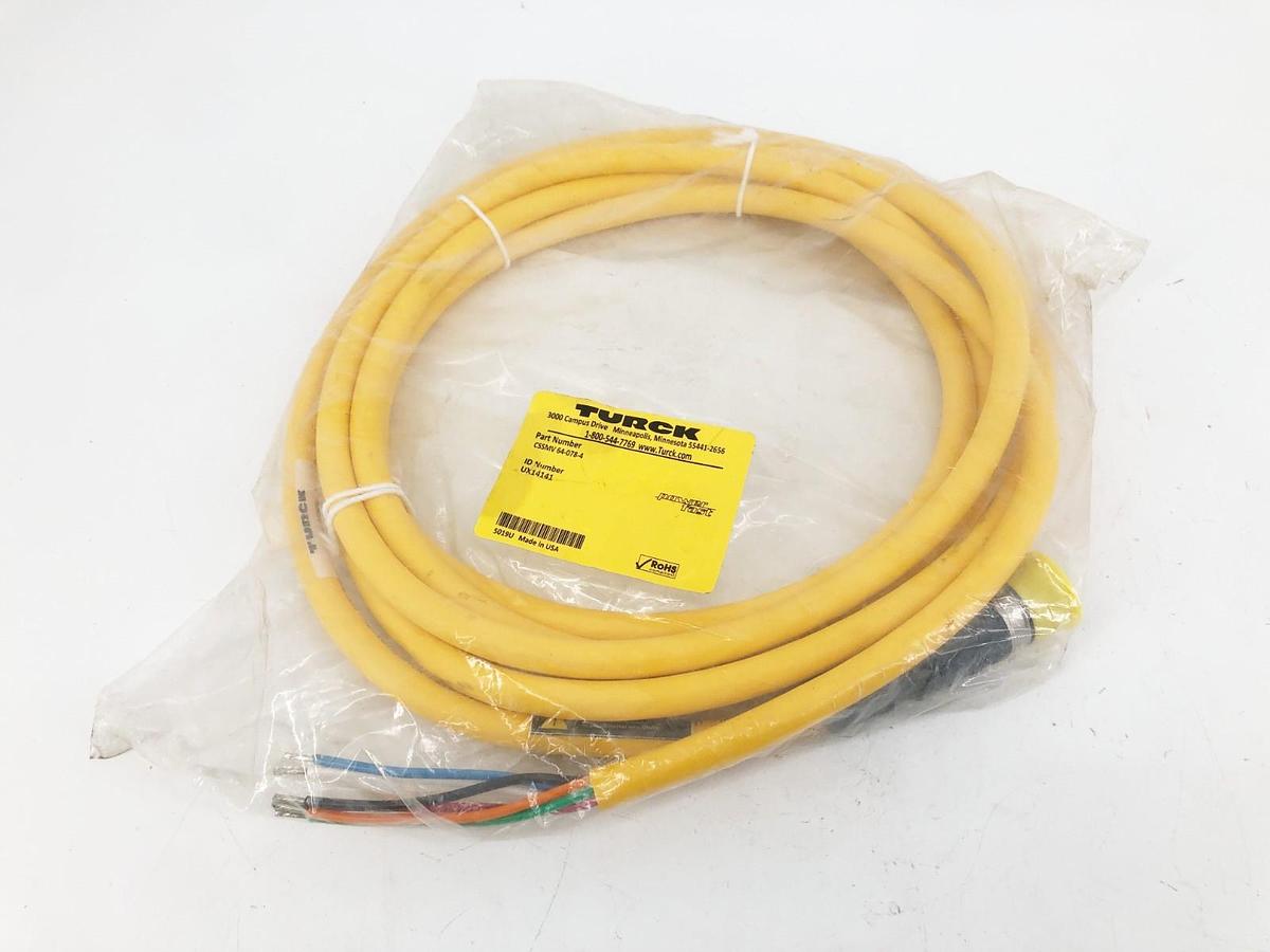 New Turck CSSMV 64-078-4 PowerFast Cordset M23 Straight Male UX14141