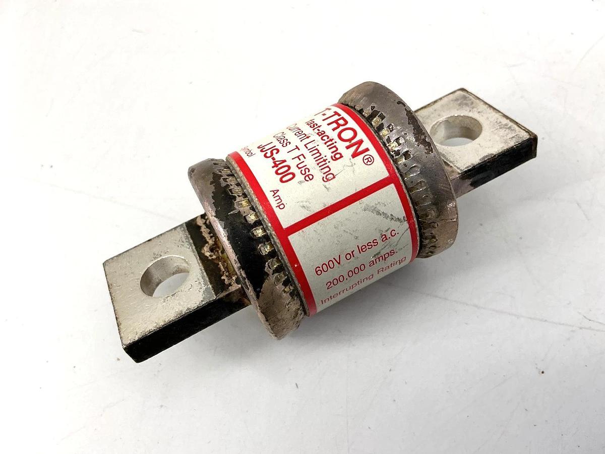 Used Bussmann JJS-400 T-Tron Fast-Acting Current-Limiting Class T Fuse 400A 600V