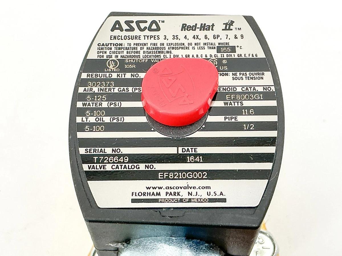 New Asco EF8210G002 24VDC Solenoid Valve 1/2" Pipe 5-100PSI 11.6W