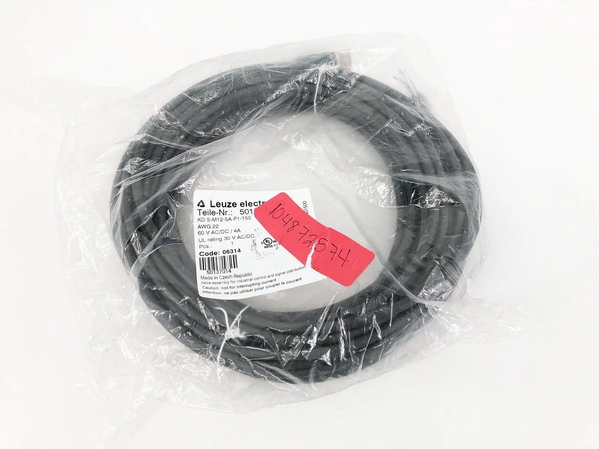 New Leuze KD S-M12-5A-P1-150 Connection Cable 60VAC/DC 4A 50137014
