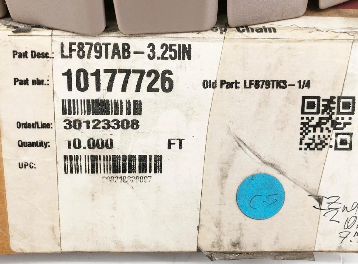 New Rexnord LF879TAB-3.25IN TableTop Chain 10 FT. 10177726 LF879TK3-1/4