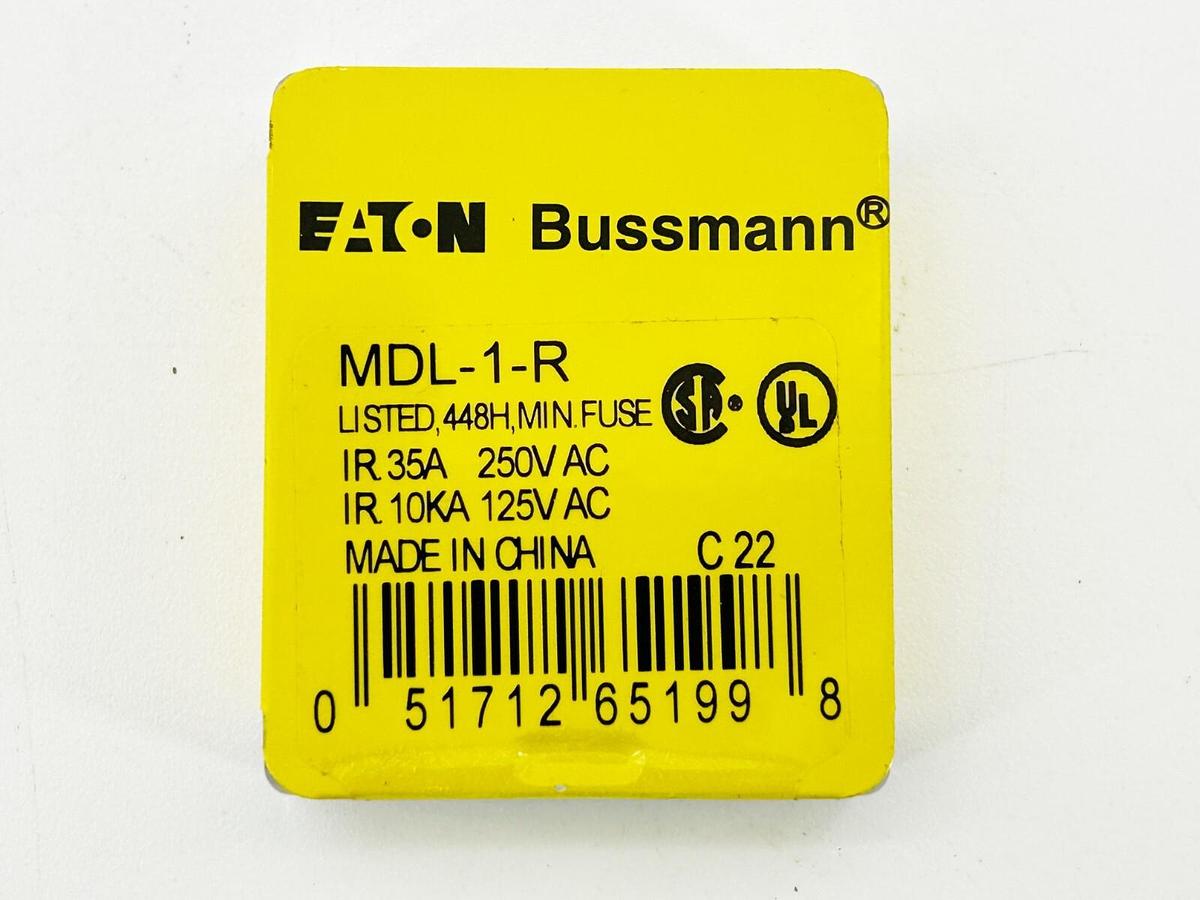 New Lot of 5 Bussmann MDL-1-R 250V 1A