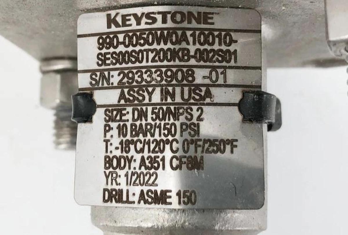 New Keystone 990-0050W0A10010-SES00S0T200KB-002S01 Butterfly Valve 2" - No Box