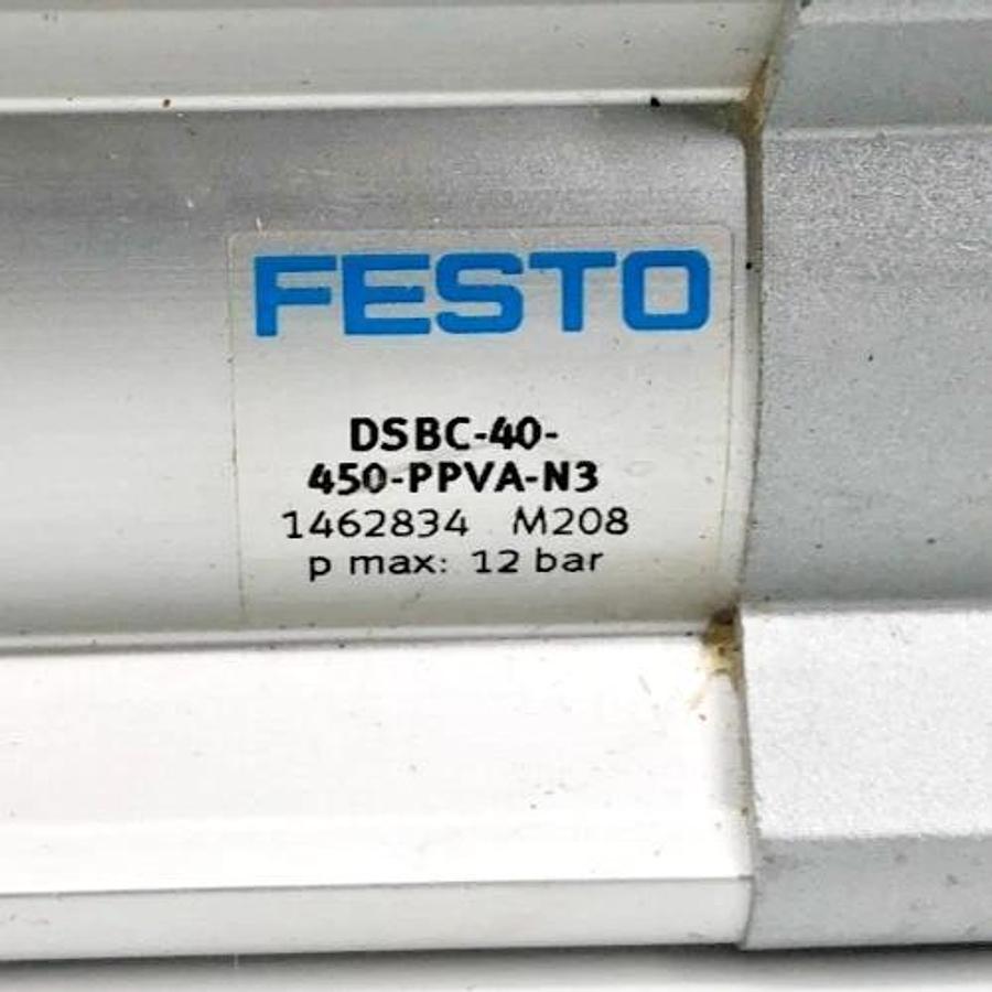 New Festo DSBC-40-450-PPVA-N3 Pneumatic Cylinder 1462834 12 bar - No Box