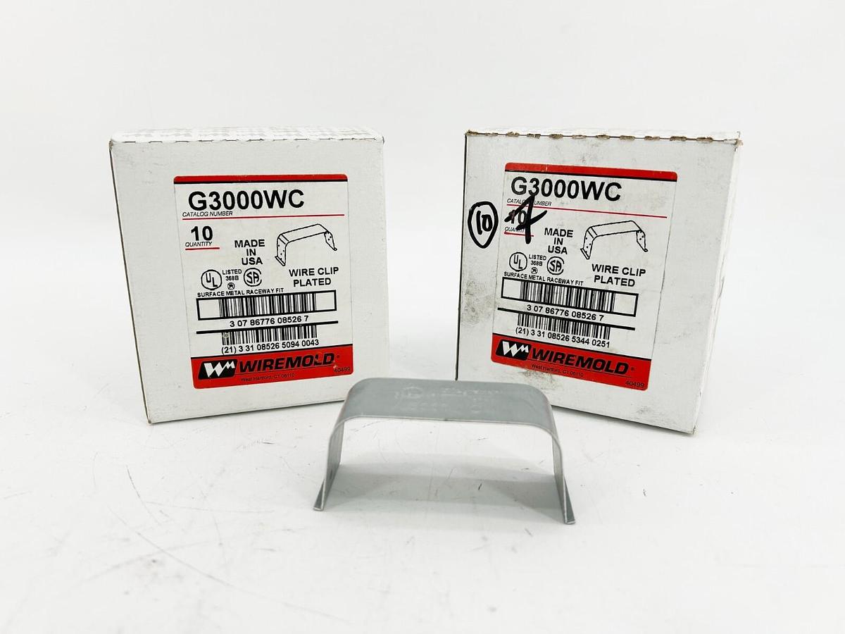 New Lot of 20 WireMold G3000WC Wire Clip Plated