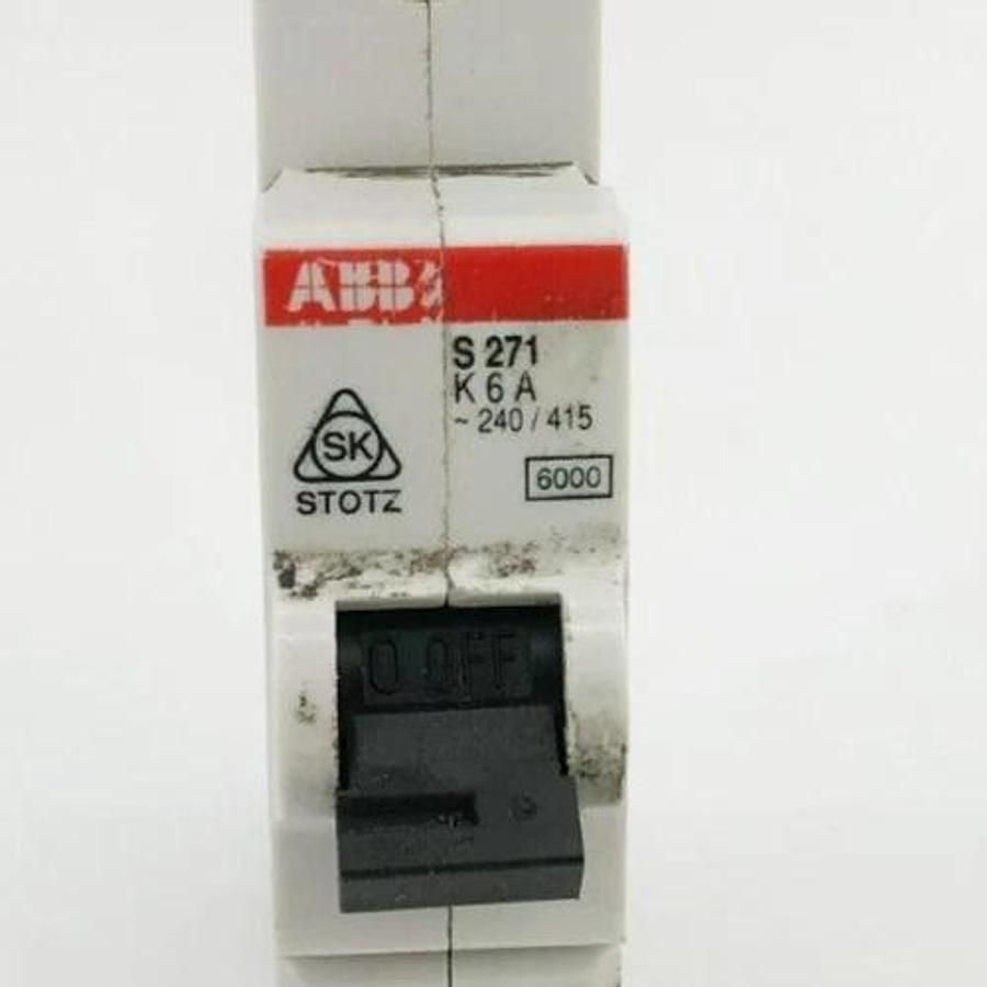 Used Lot of 2 ABB S271 K6A Single Pole Breakers 240/415V