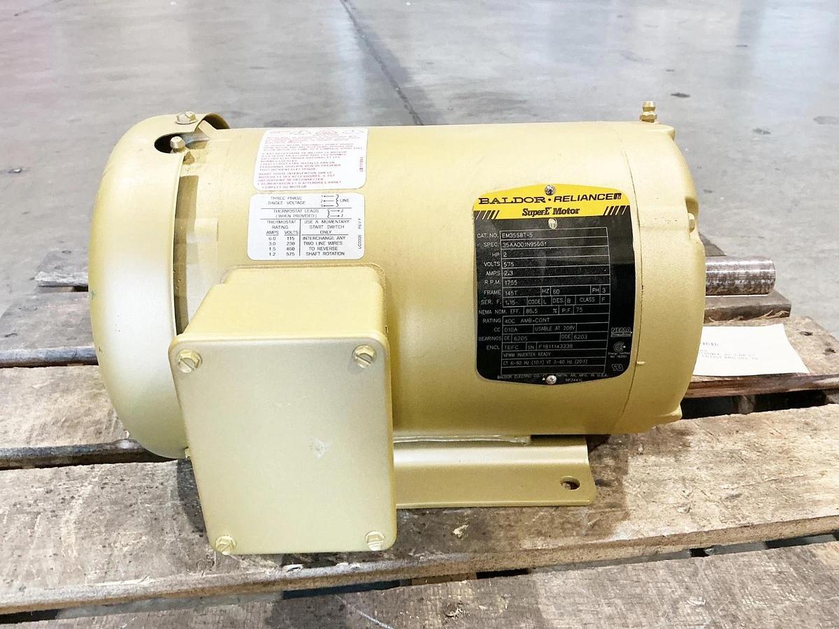 New Baldor EM3558T-5 Electric Motor 2HP 575V 2.2A 1755RPM 60Hz 3PH