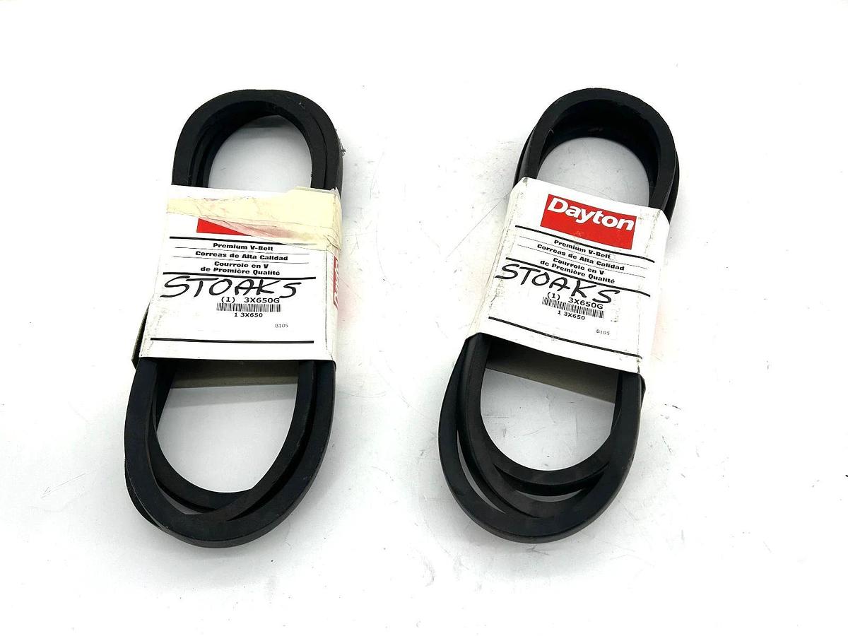 Lot of 2 New Dayton 3X650G V-Belts 21/32" x 108" B-105 - No Box